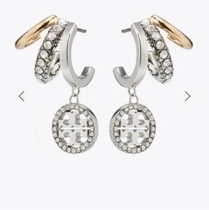 Tory Bruch ICON PAVÉ TRIPLE HOOP EARRINGS